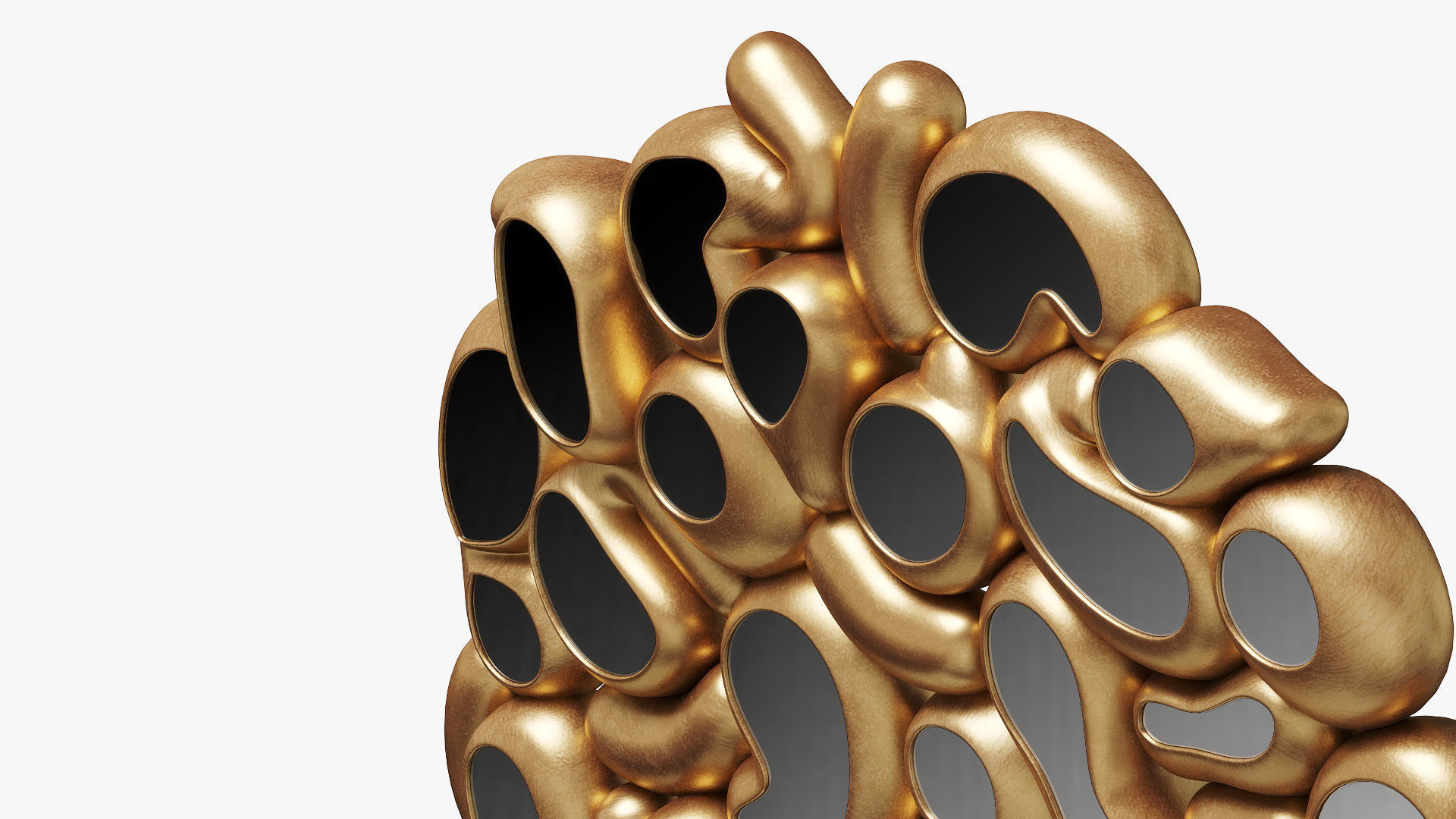 Bubble Golden Mirror 3D model_2