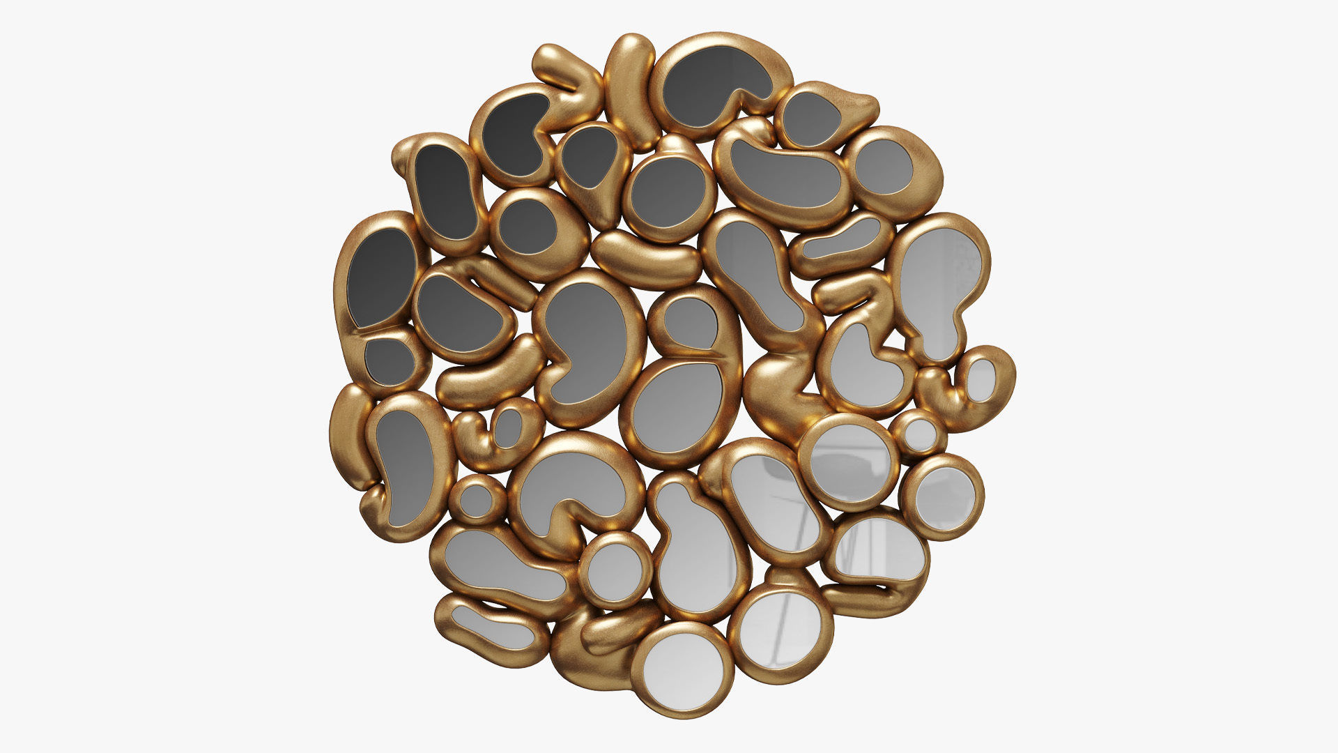 Bubble Golden Mirror 3D model_1