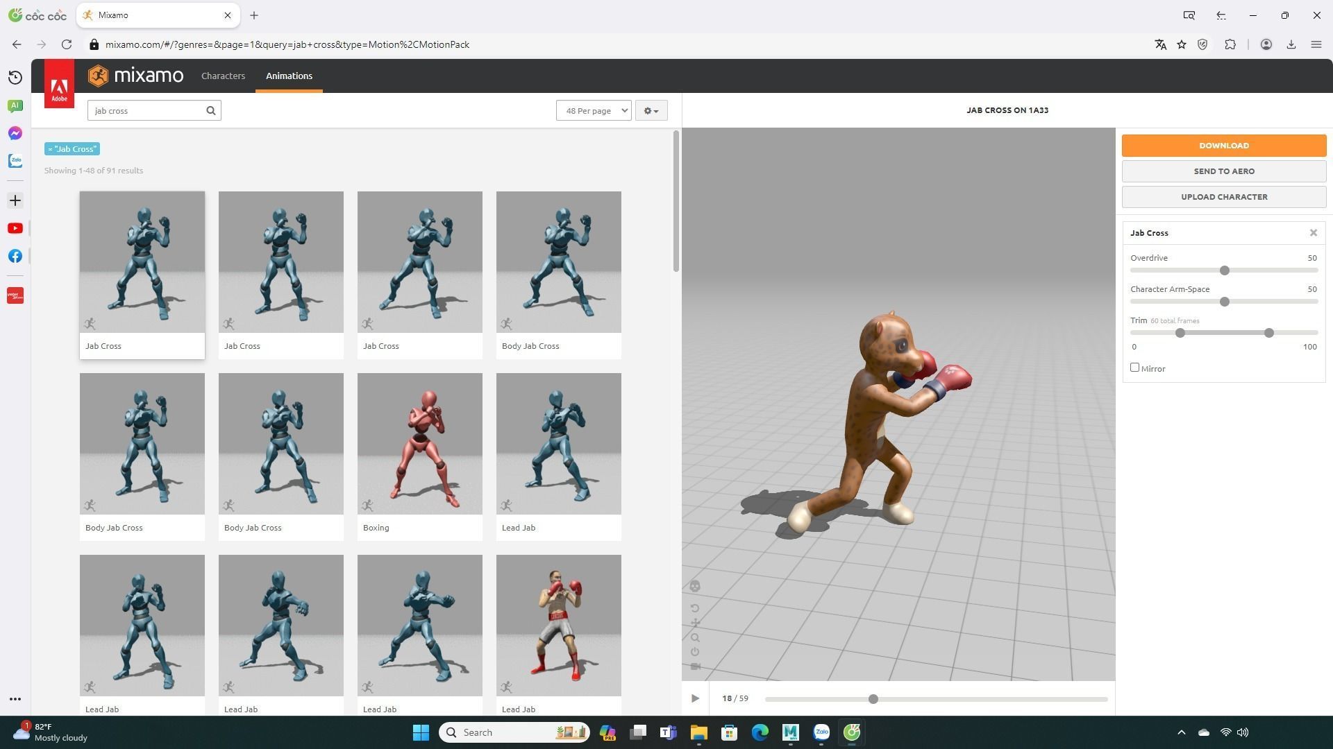 Boxing Cheetah Animal Animated Low-poly 3D model_4