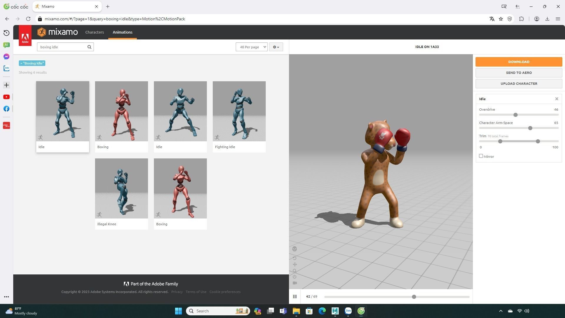 Boxing Cheetah Animal Animated Low-poly 3D model_1