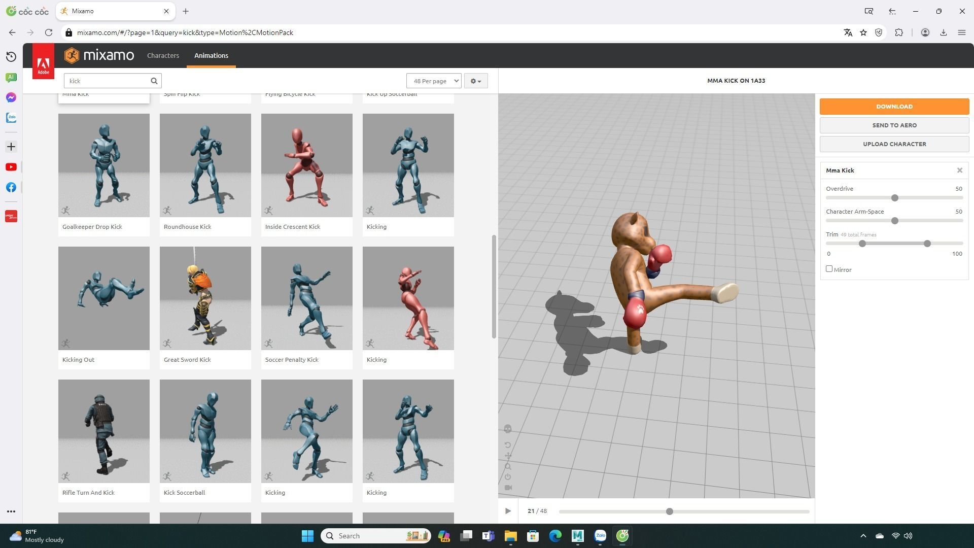 Boxing Cheetah Animal Animated Low-poly 3D model_3