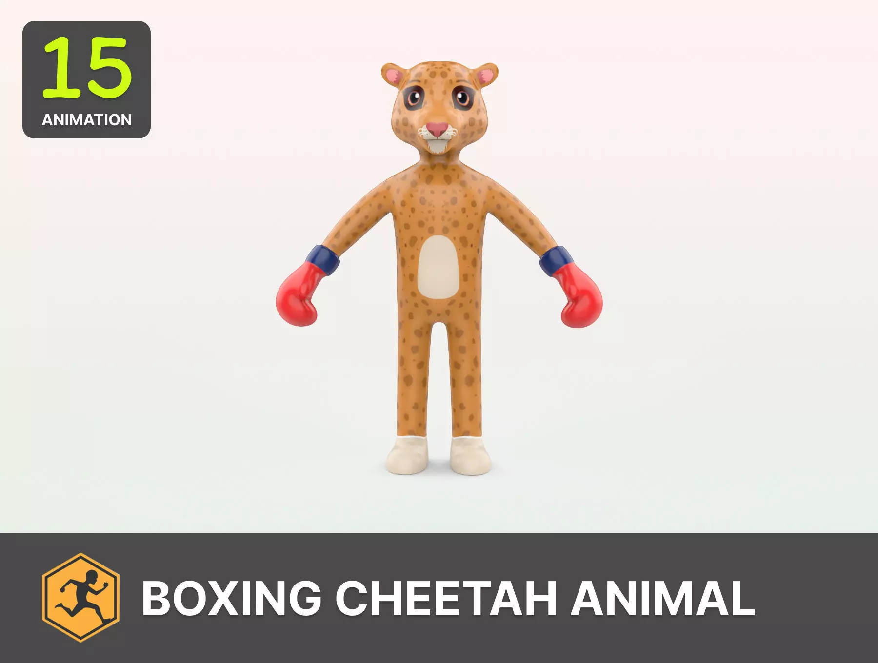 Boxing Cheetah Animal Animated Low-poly 3D model_0