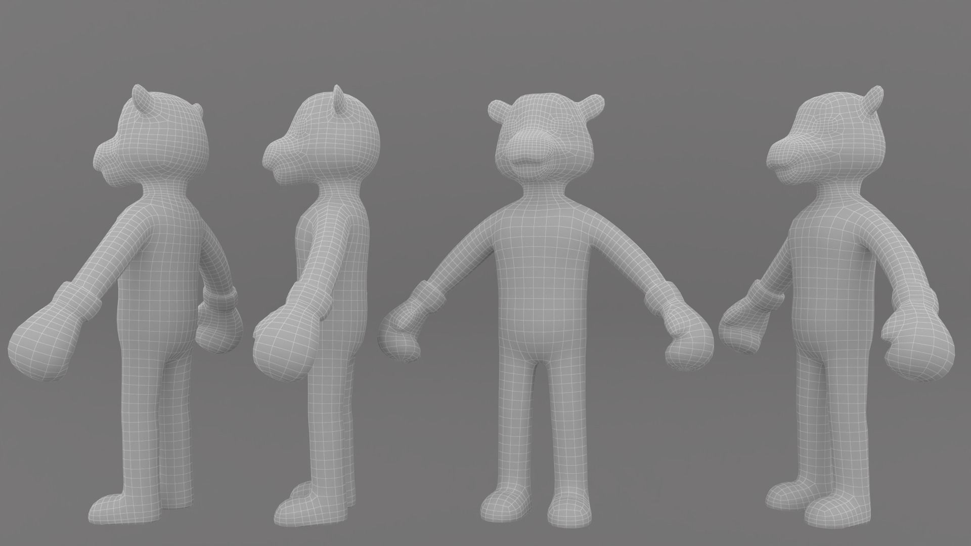 Boxing Cheetah Animal Animated Low-poly 3D model_22