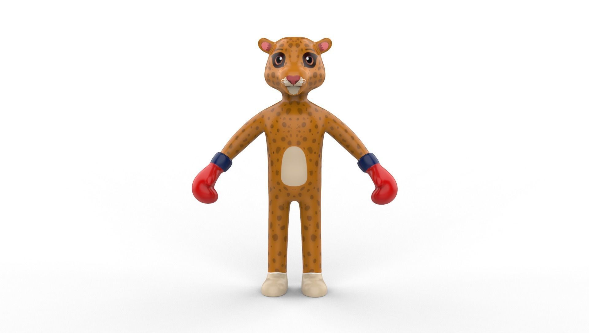 Boxing Cheetah Animal Animated Low-poly 3D model_7