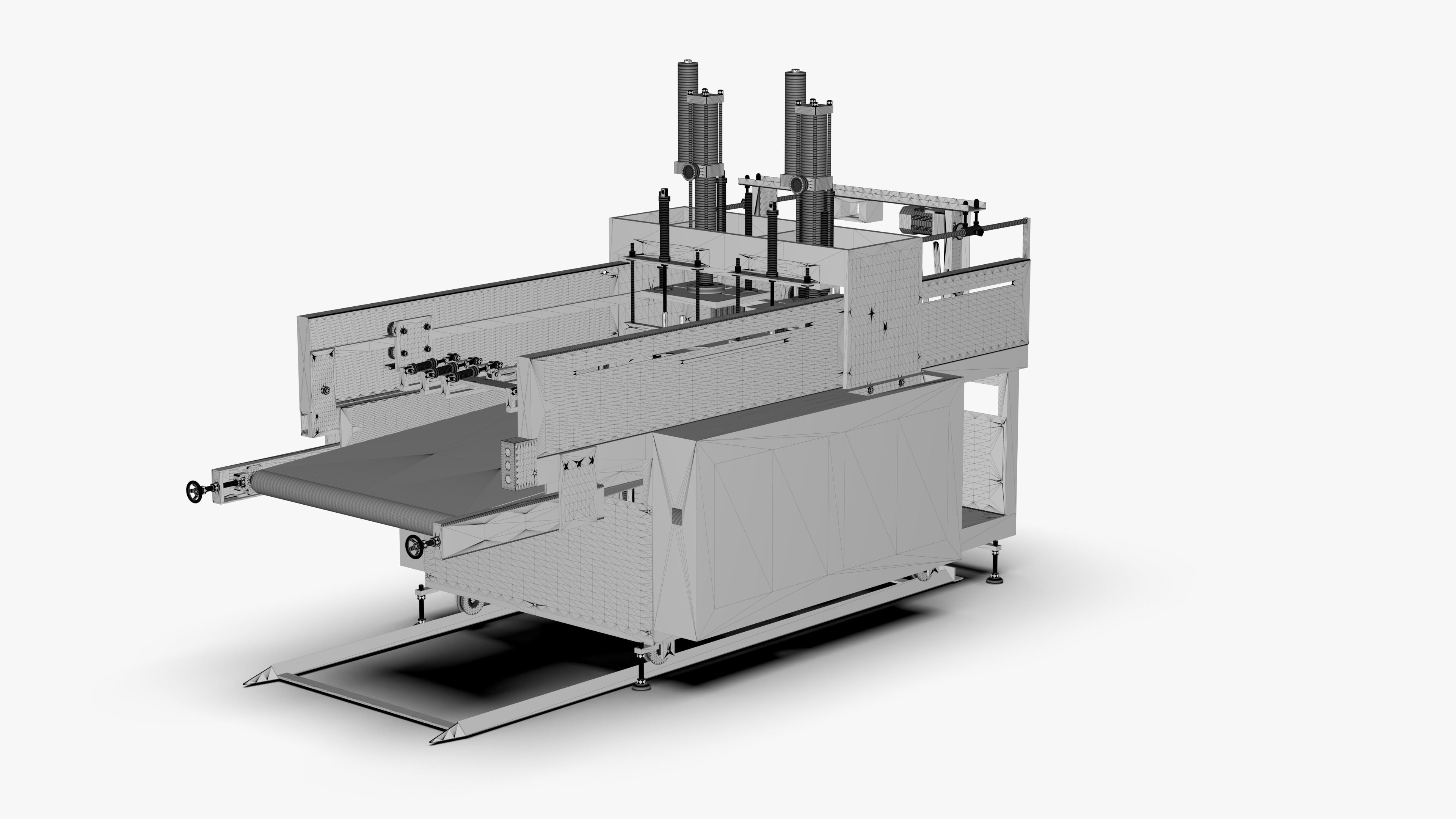 Automatic Plastic T-shirt Bag Making Machine 3D model_16