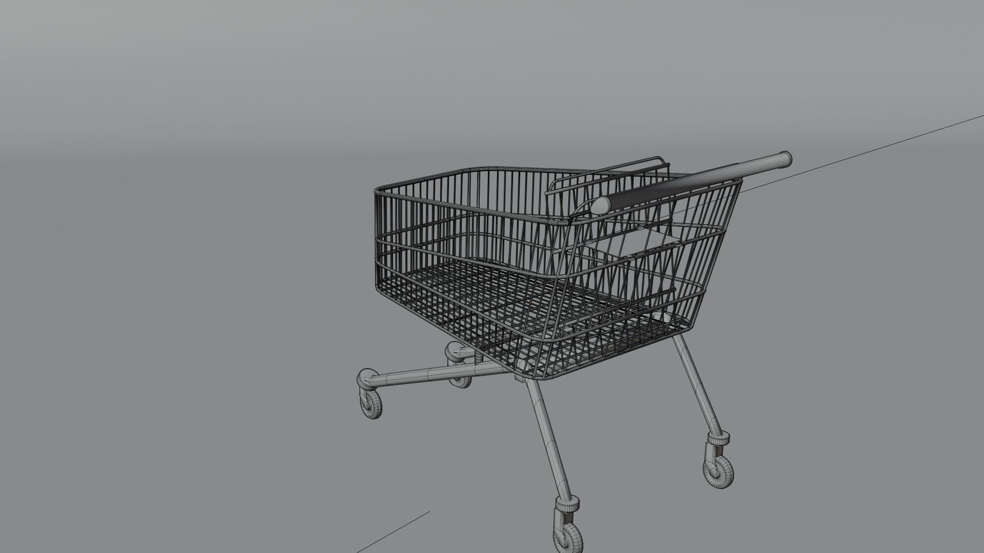 supermarket trolley Low-poly 3D model_8