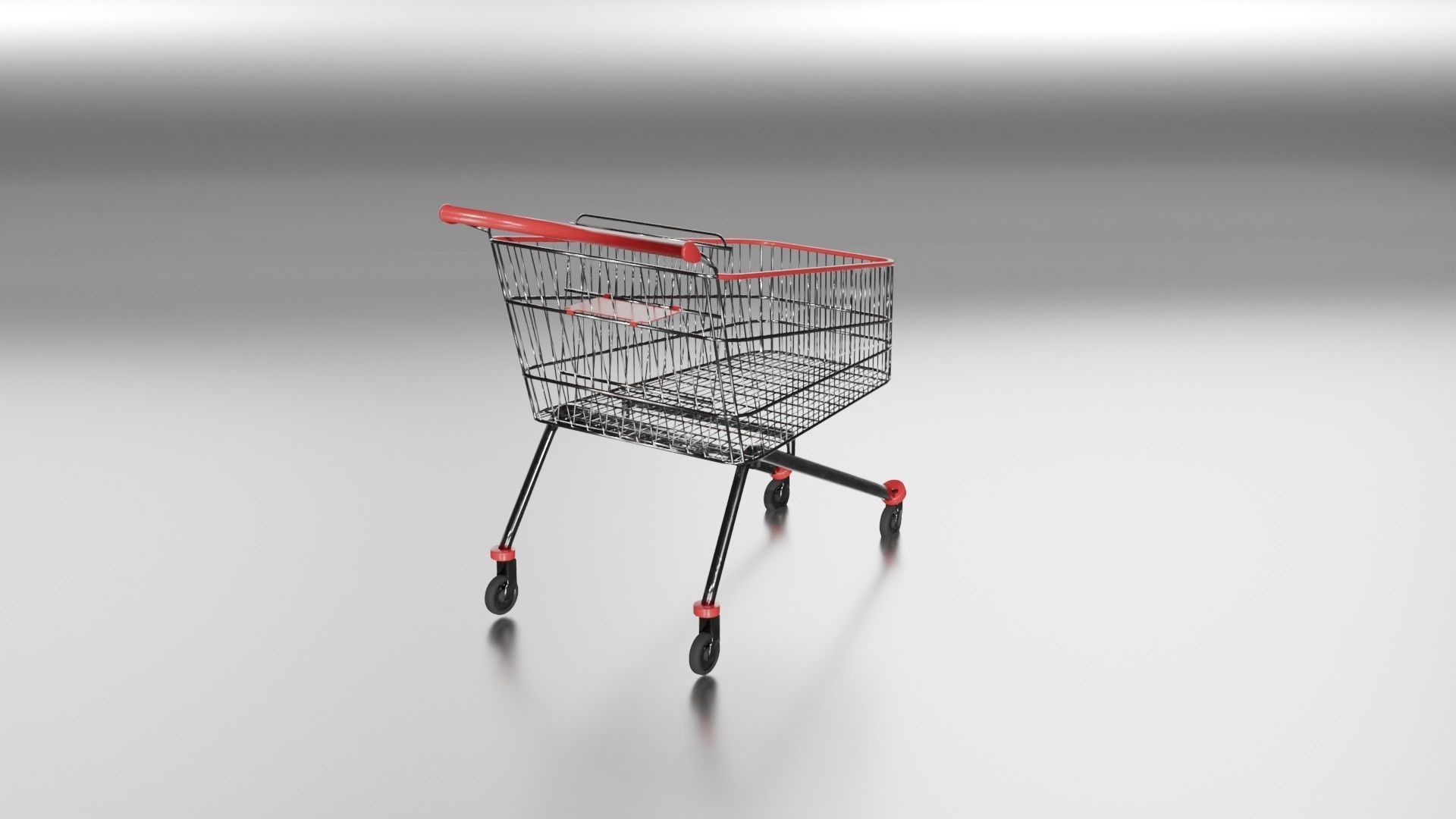supermarket trolley Low-poly 3D model_2