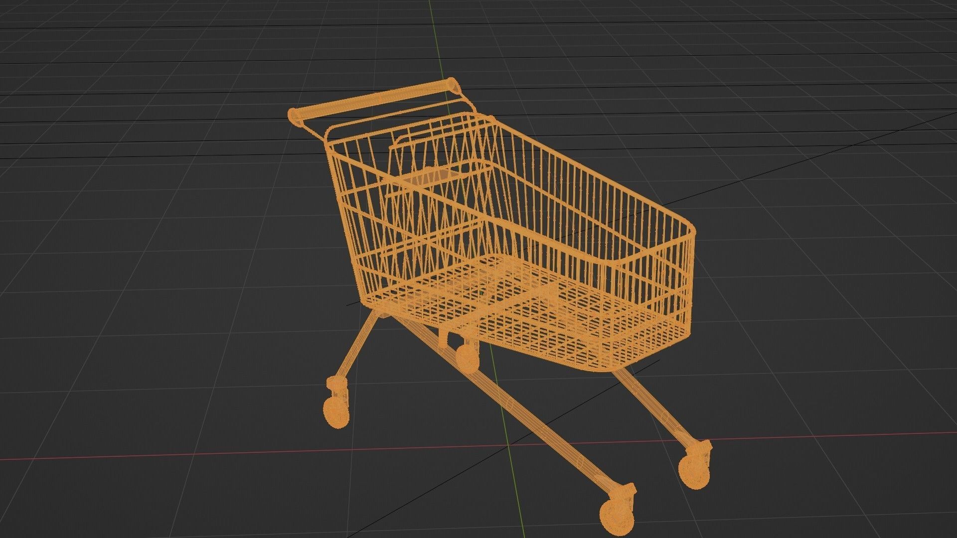 supermarket trolley Low-poly 3D model_9