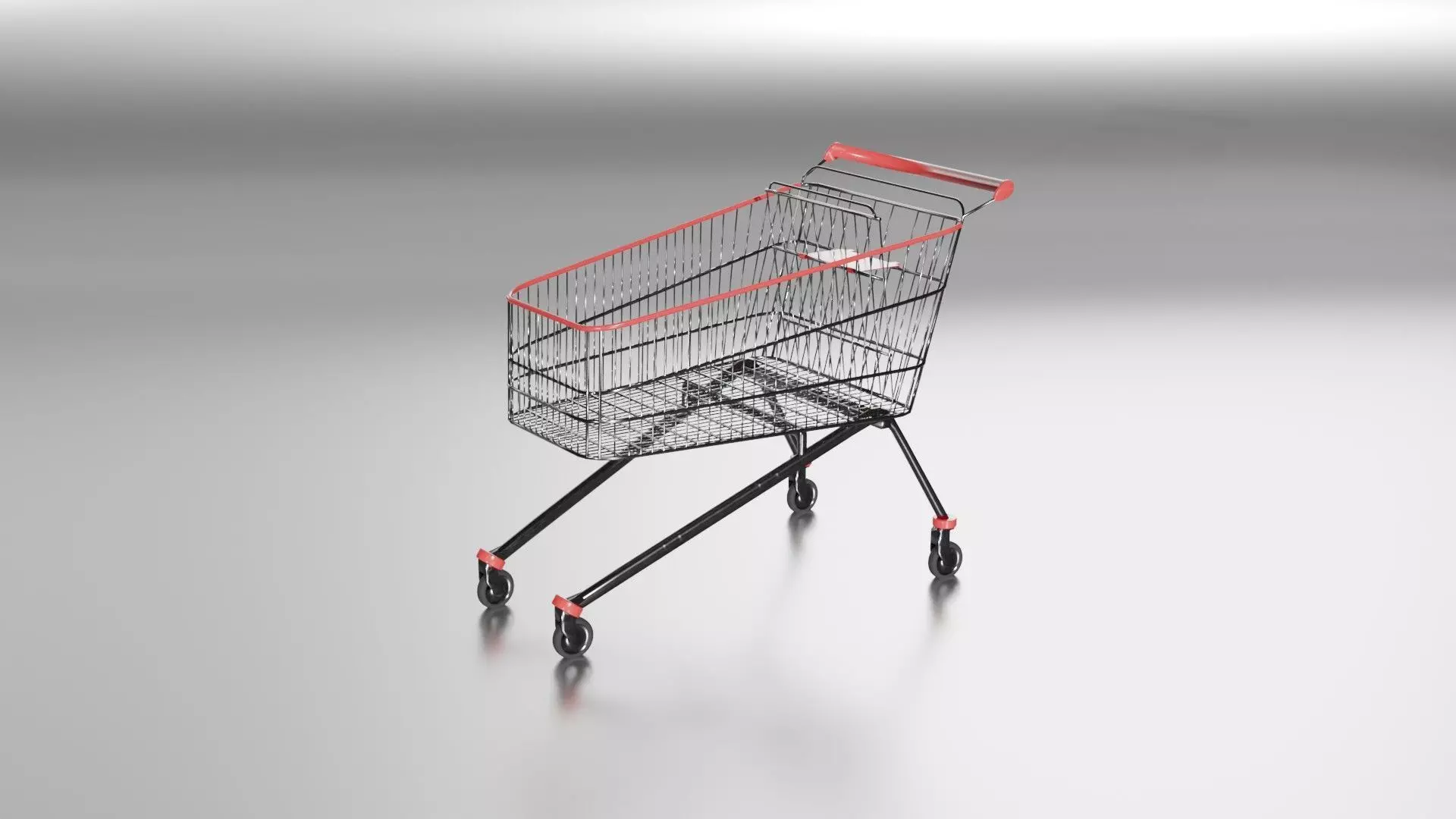 supermarket trolley Low-poly 3D model_0