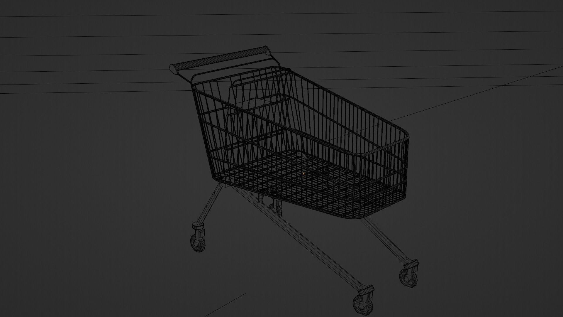 supermarket trolley Low-poly 3D model_10