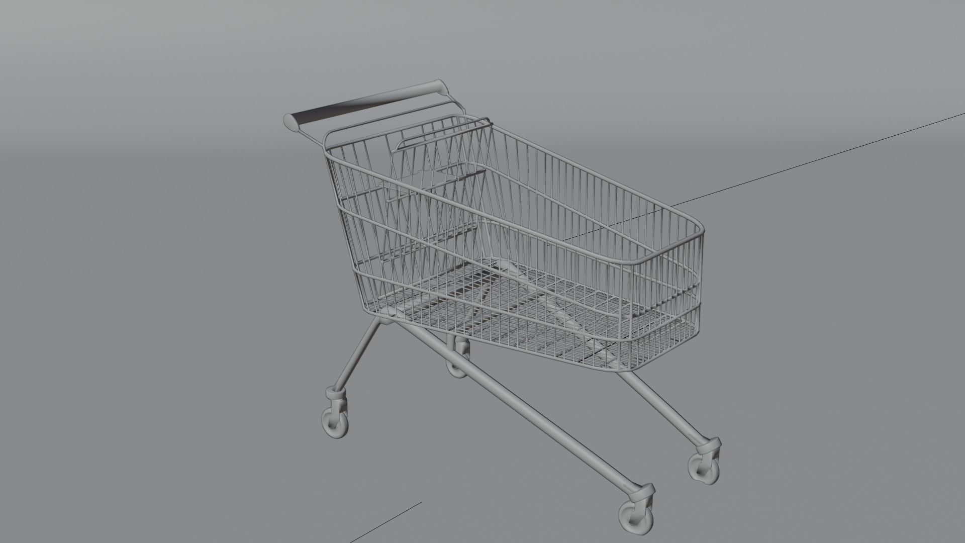 supermarket trolley Low-poly 3D model_5