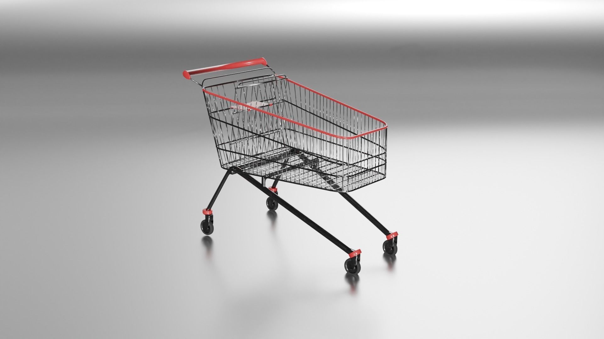 supermarket trolley Low-poly 3D model_1