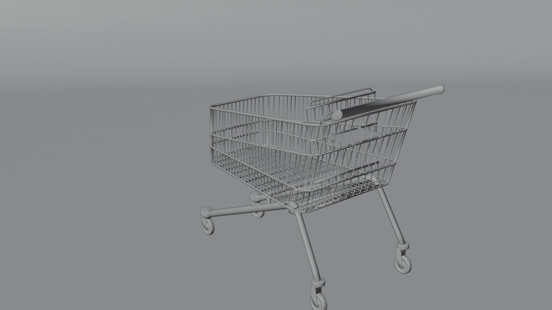 supermarket trolley Low-poly 3D model_6