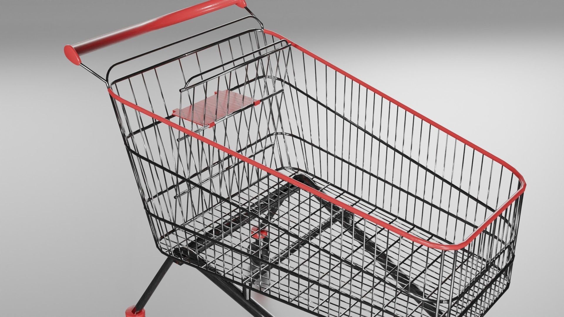 supermarket trolley Low-poly 3D model_4