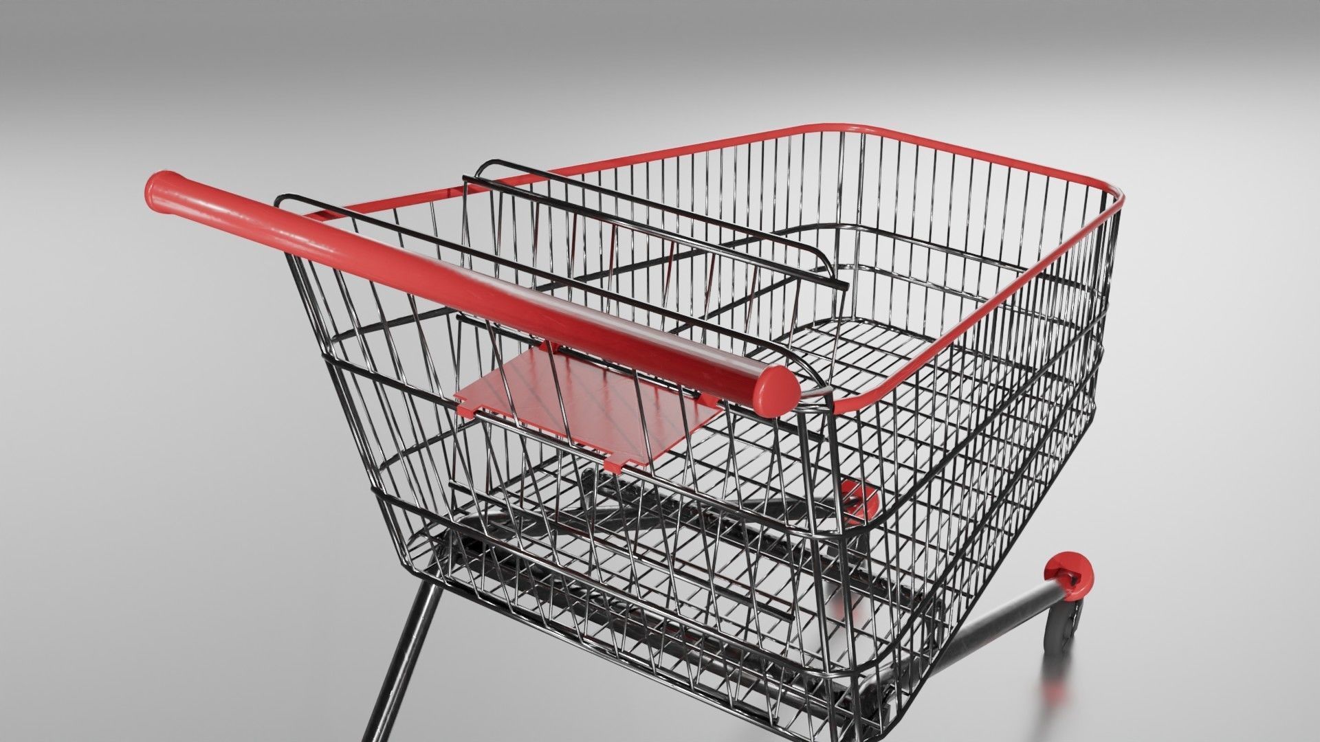 supermarket trolley Low-poly 3D model_3