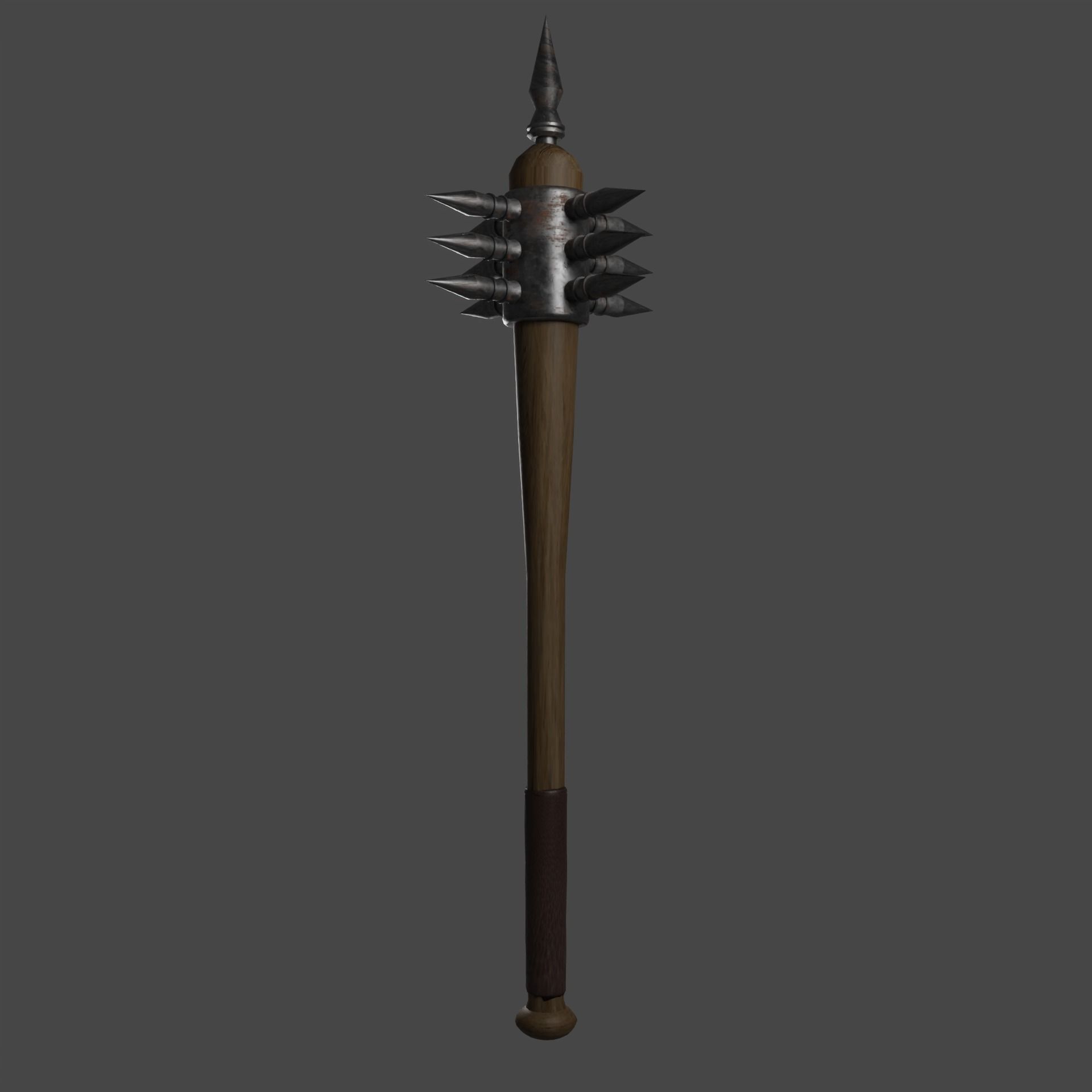 Baseball Bat with Spikes Weapon  Low-poly 3D model_3