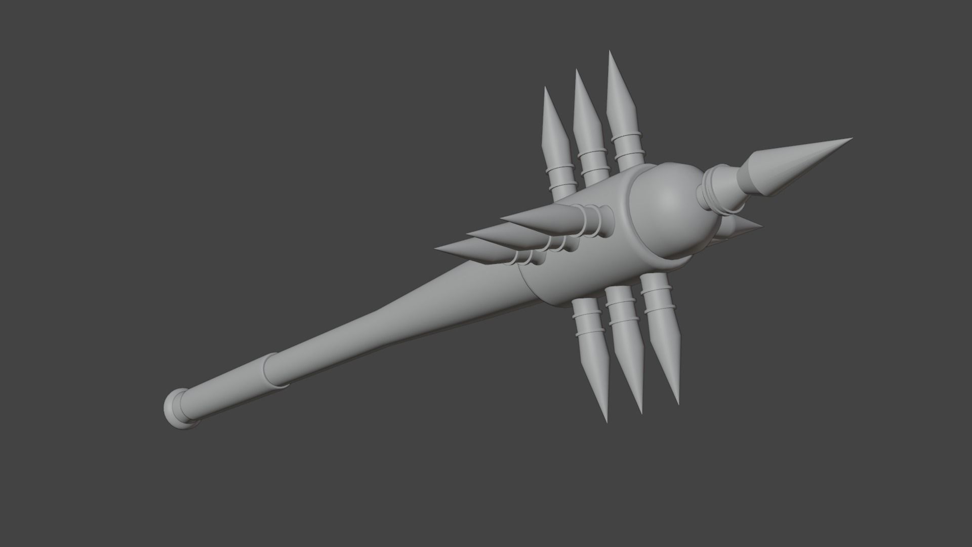 Baseball Bat with Spikes Weapon  Low-poly 3D model_1