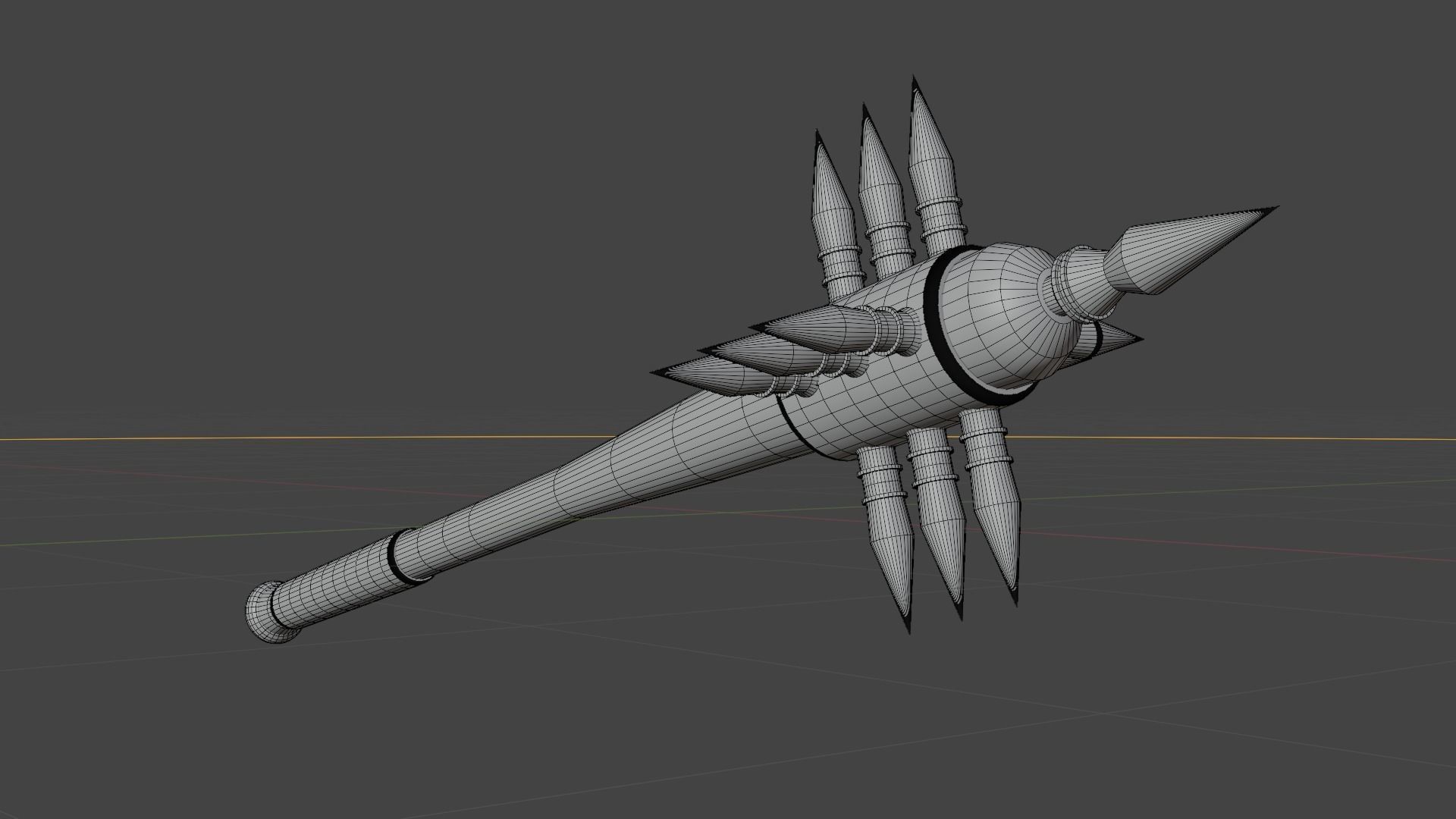 Baseball Bat with Spikes Weapon  Low-poly 3D model_2