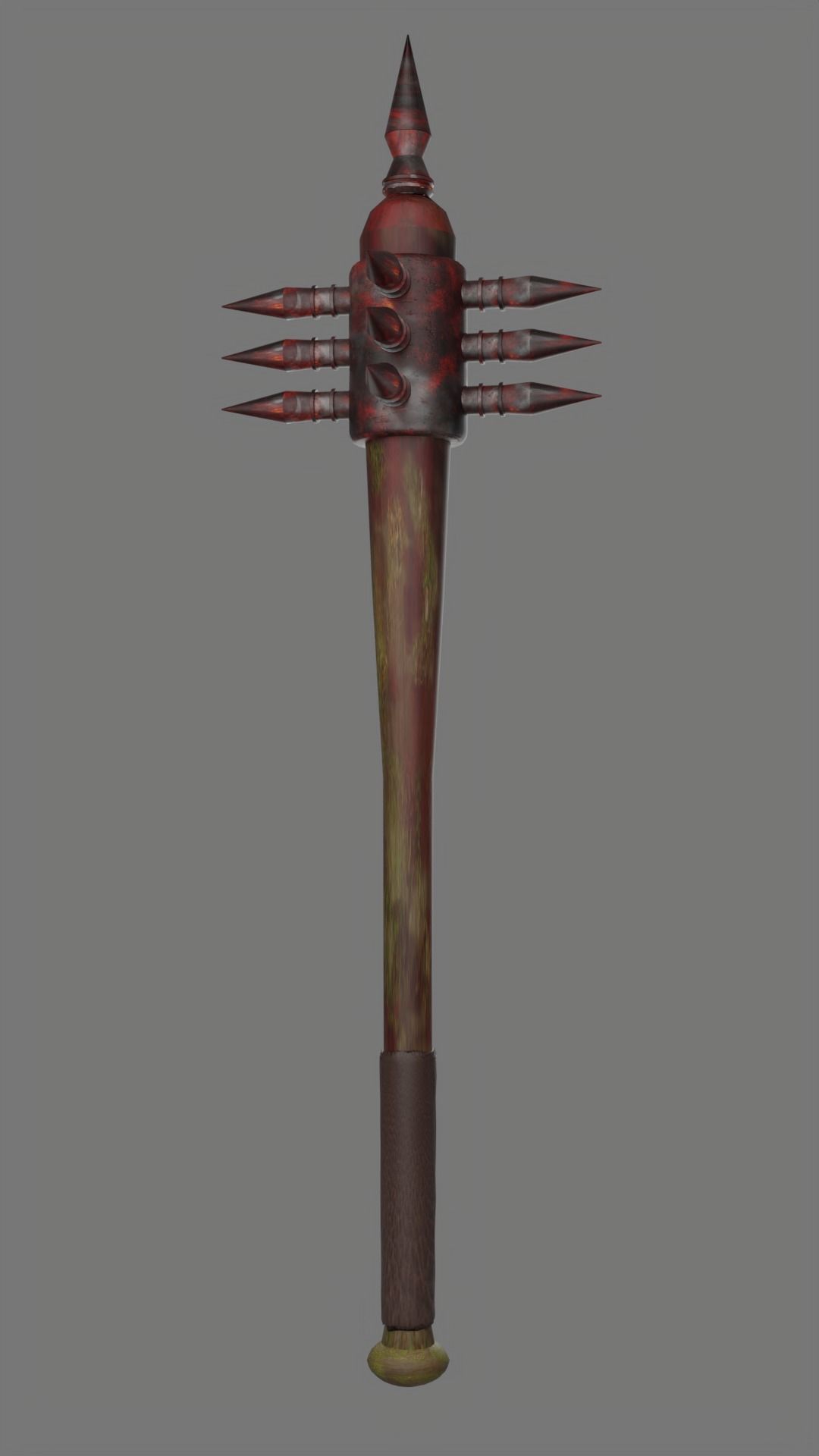 Baseball Bat with Spikes Weapon  Low-poly 3D model_4