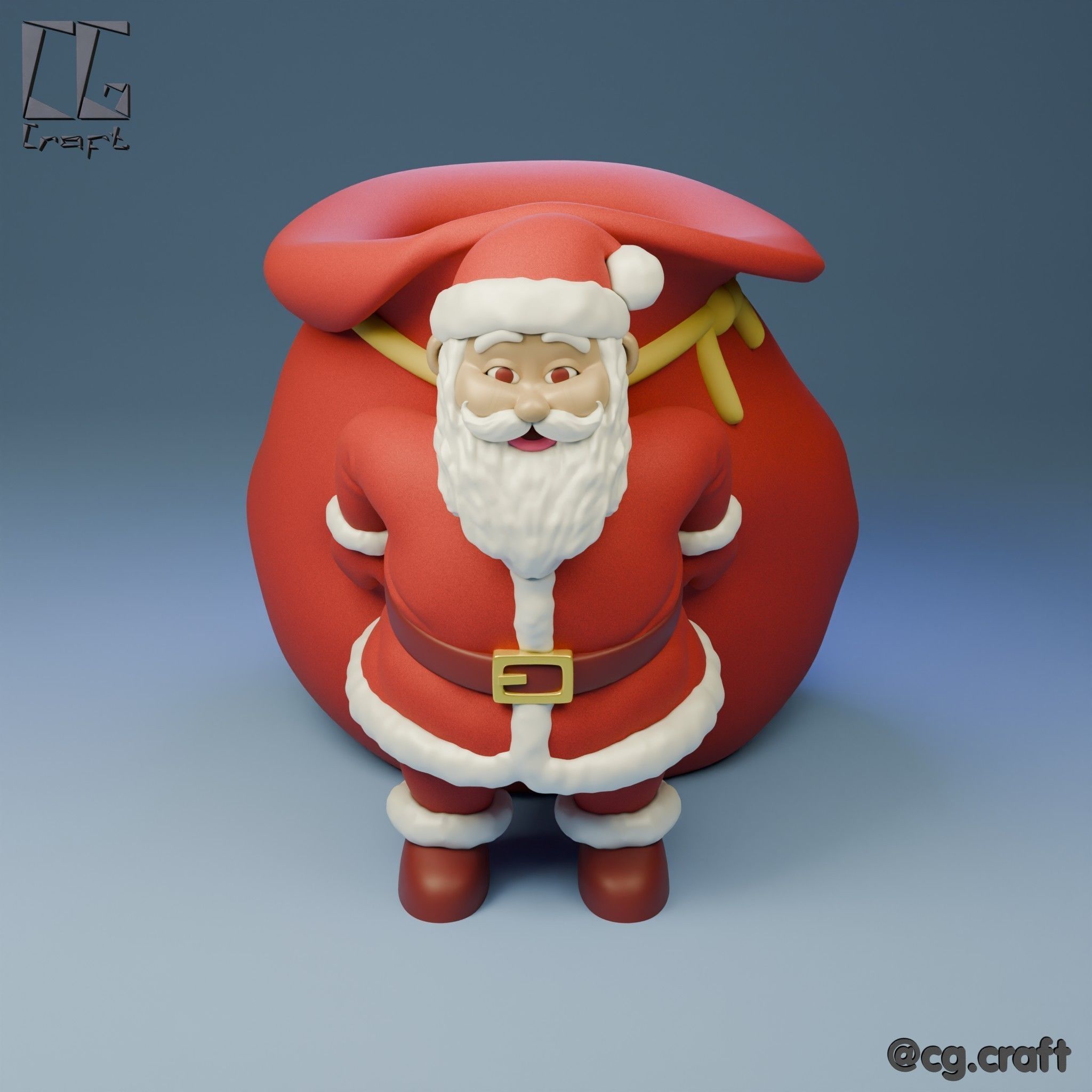 Santa pencil holder 3D print model_1