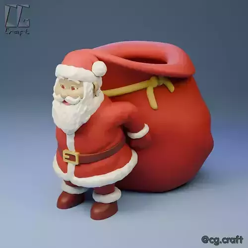 Santa pencil holder 3D print model