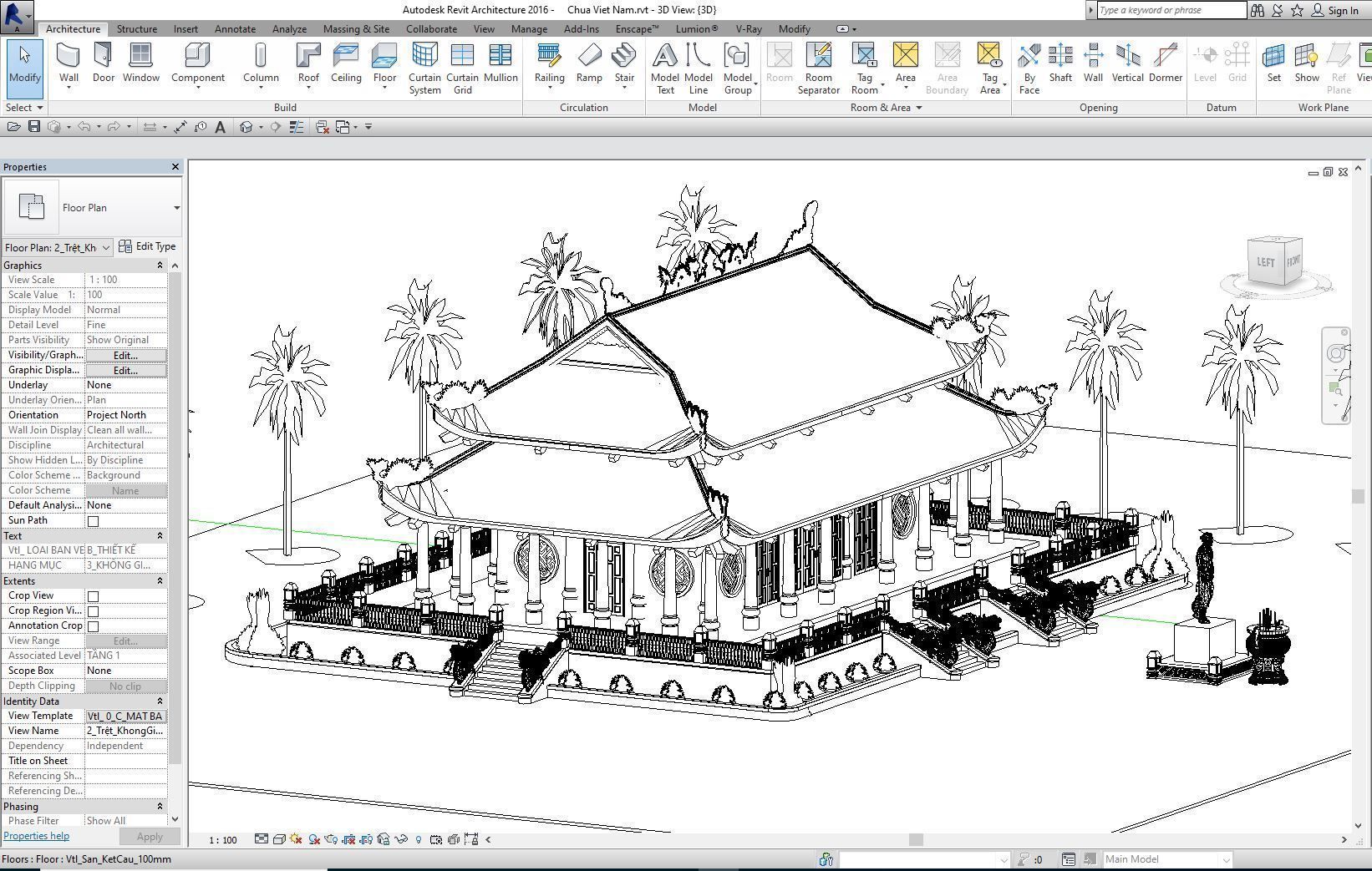 pagoda in vietnam - revit file 3D model_3