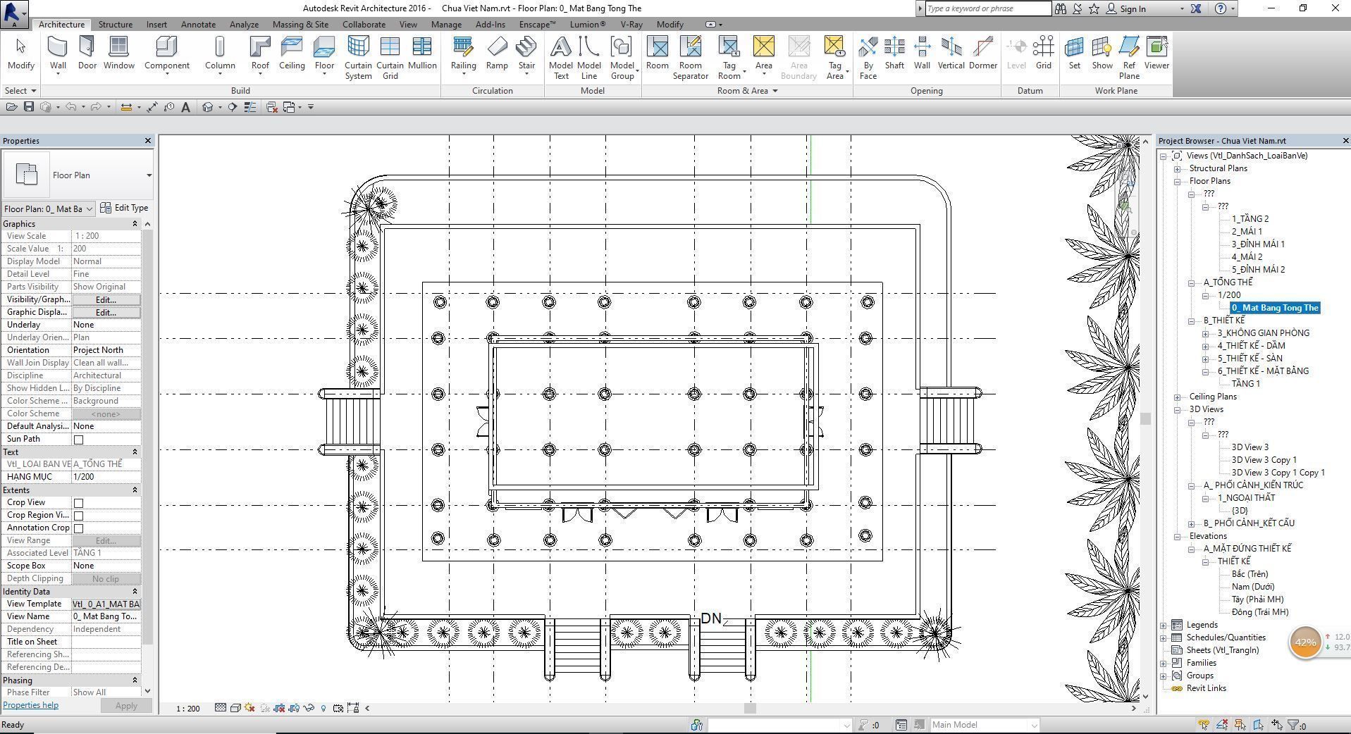 pagoda in vietnam - revit file 3D model_1