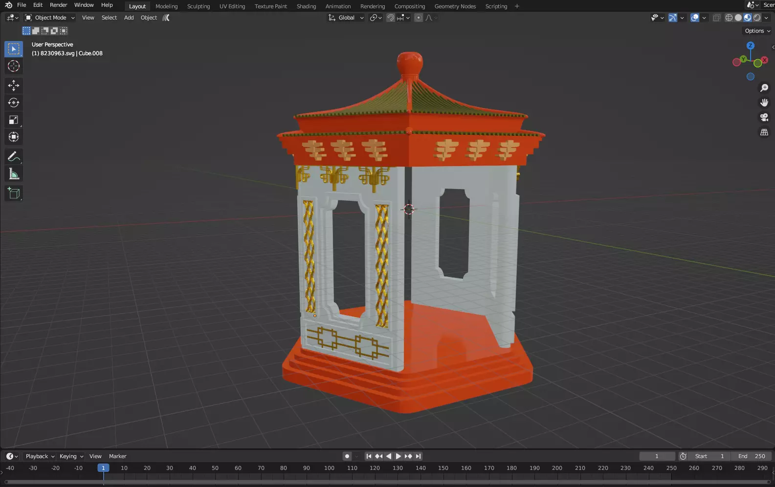 temple candle holder 3D print model_0