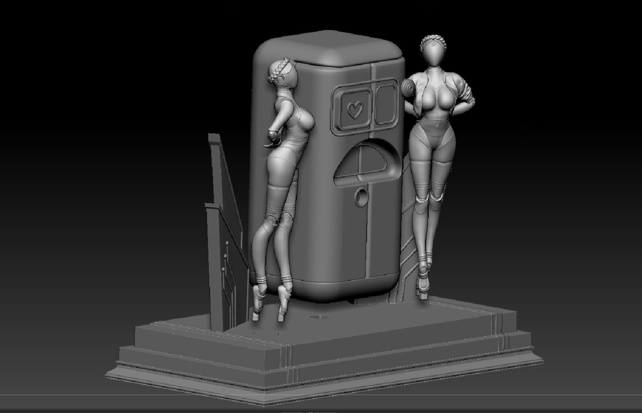 Ballerina-Robot Twins and Cabinet Eleanor from Atomic Hearts 3D print model_2