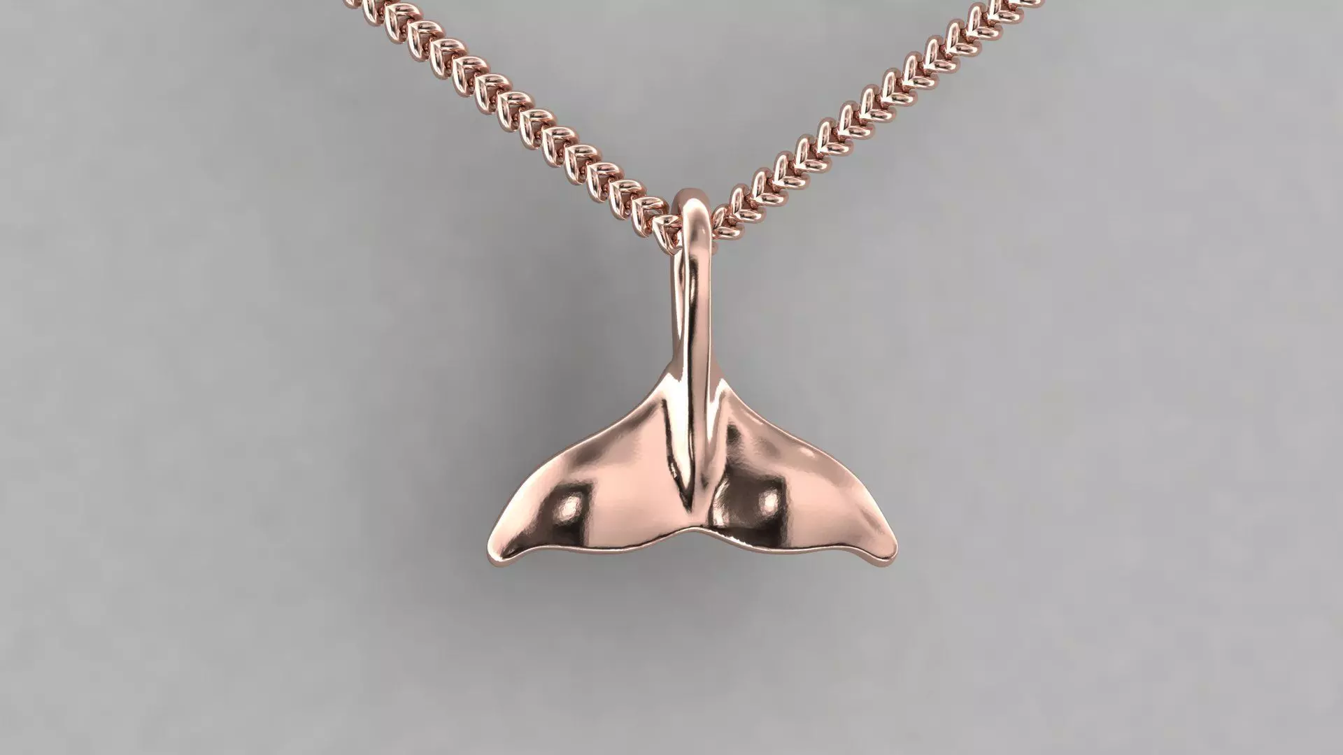 Whale tail pendant 3D print model_0