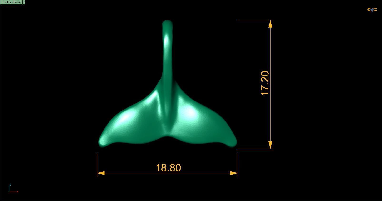 Whale tail pendant 3D print model_3