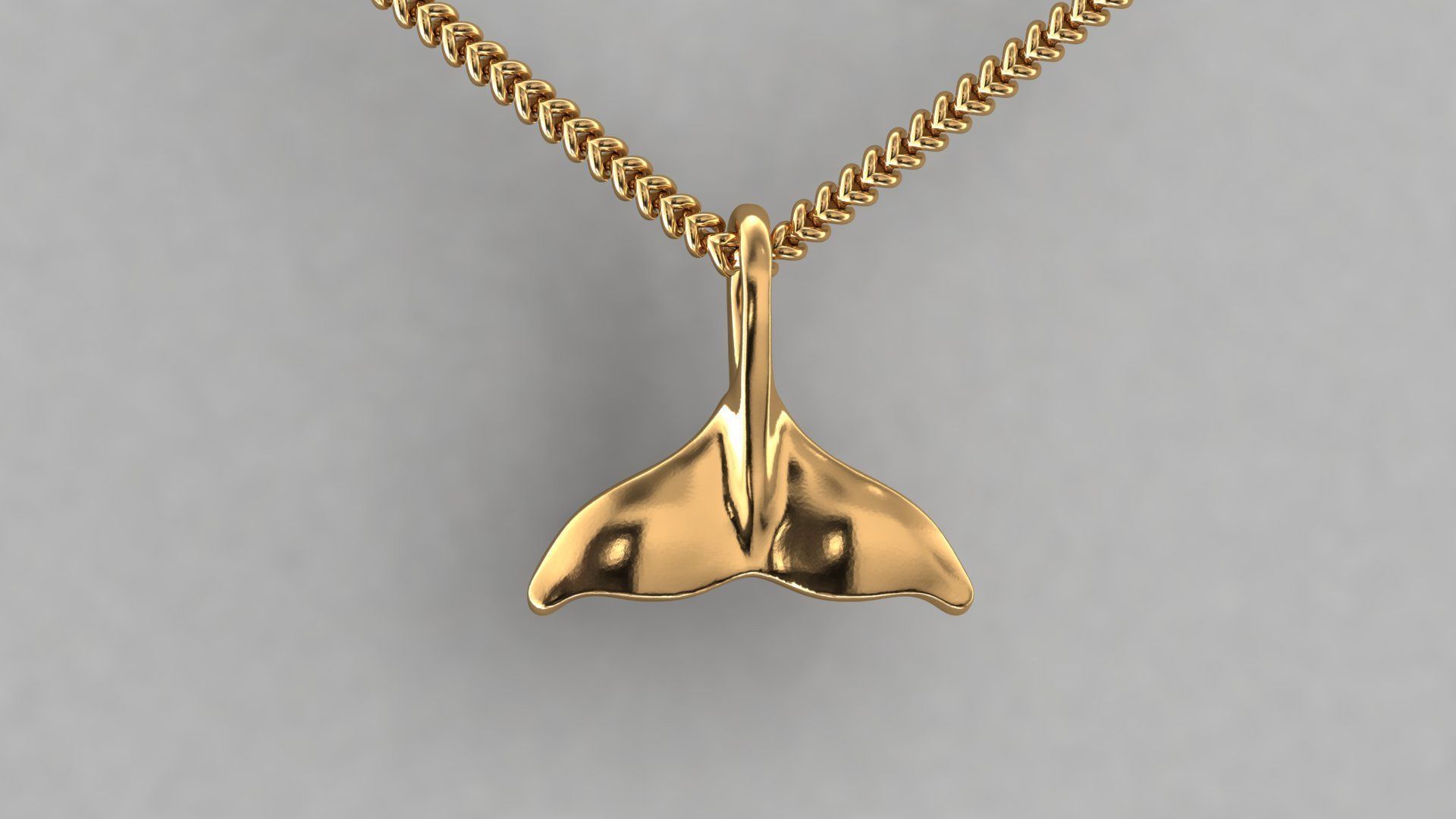 Whale tail pendant 3D print model_2