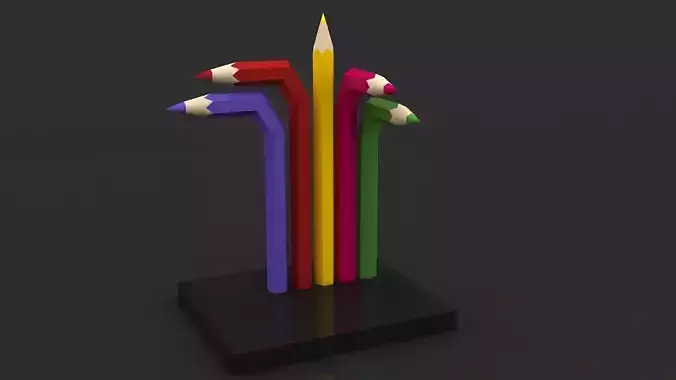 Pencil installation 3D model