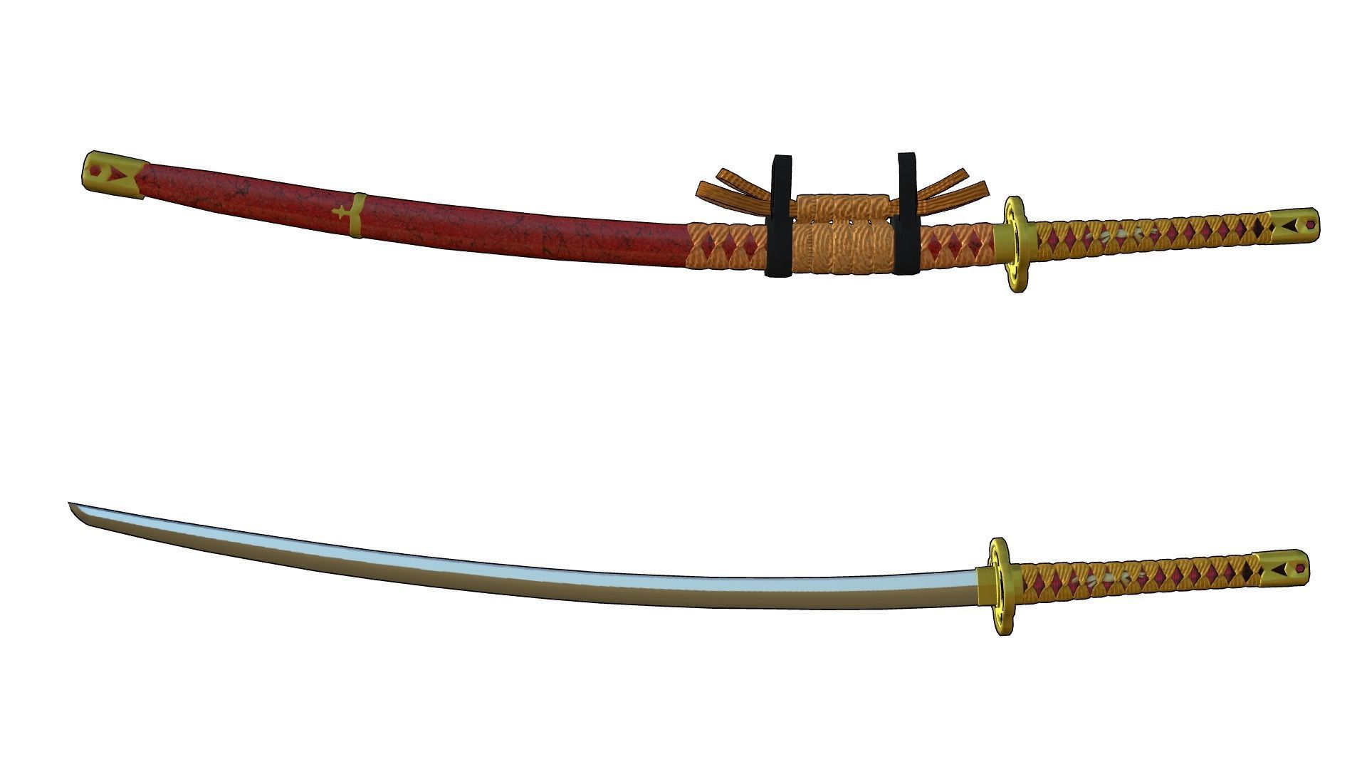 katana1 mikazukimunechika Low-poly 3D model_2