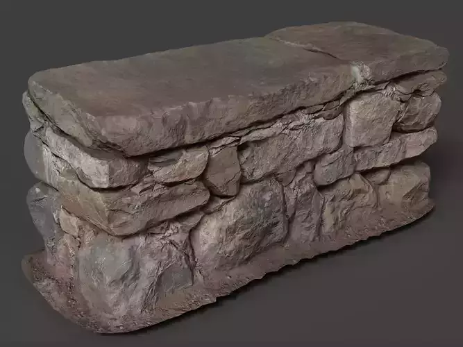 Ultra realistic Stone Bench Scan