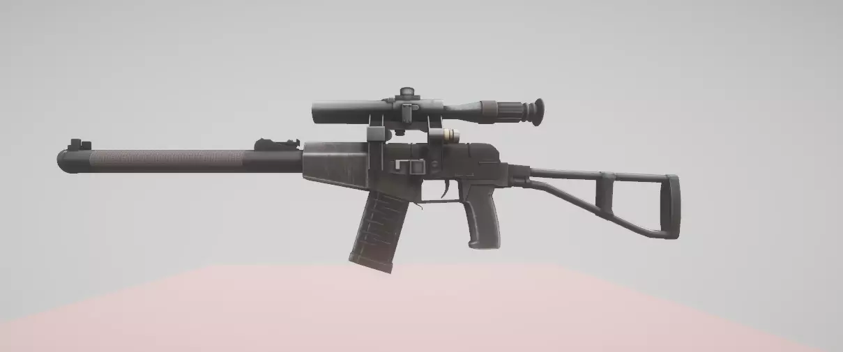 Modern Rifle With Scope 3D model_0
