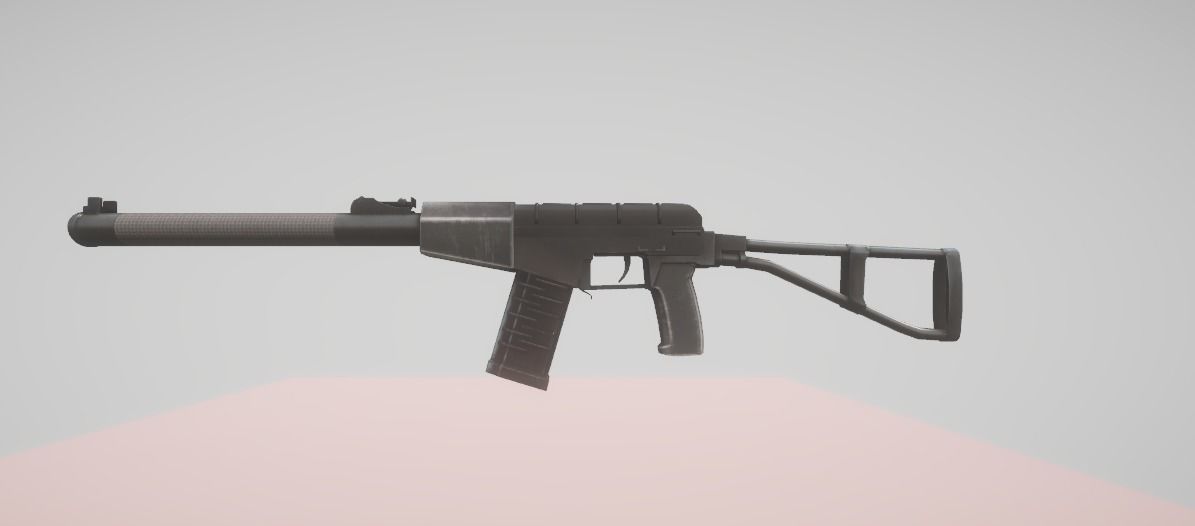 Modern Rifle With Scope 3D model_1