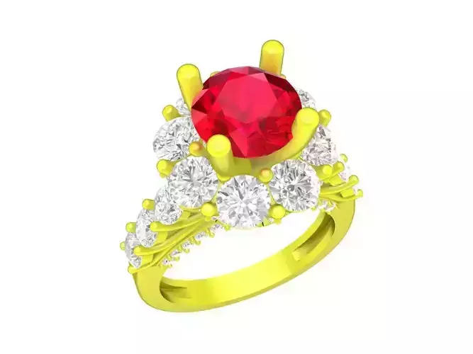 A7545 Halo Diamond Women Engagement Ring