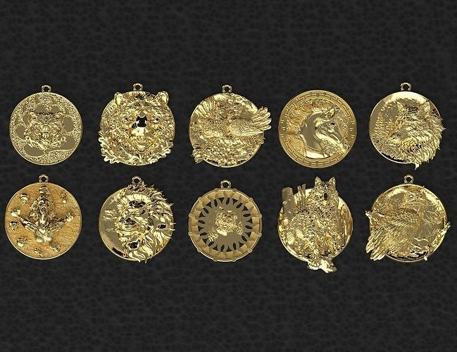 Set of pendants 3D print model