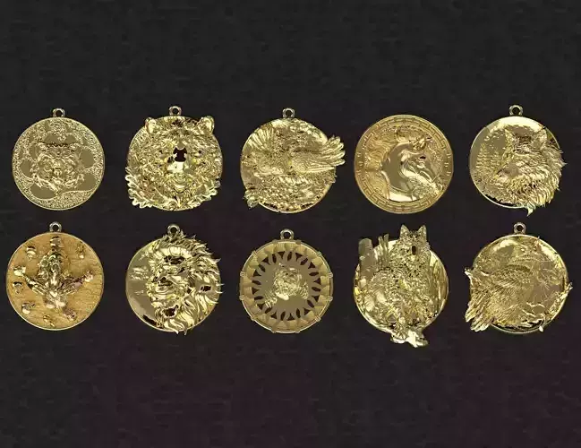Set of pendants 3D print model
