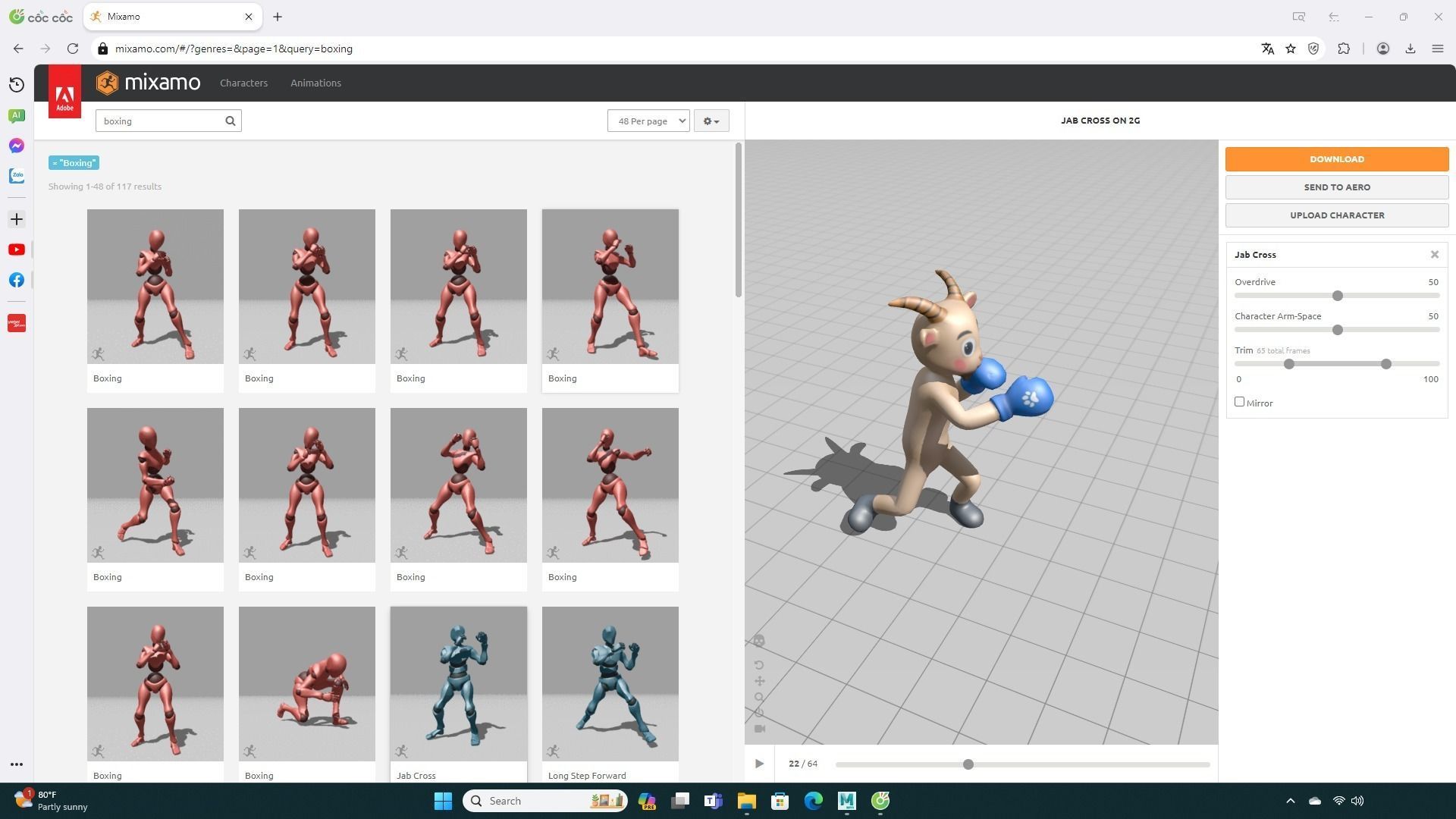 Boxing Goat Animal Animated Low-poly 3D model_7