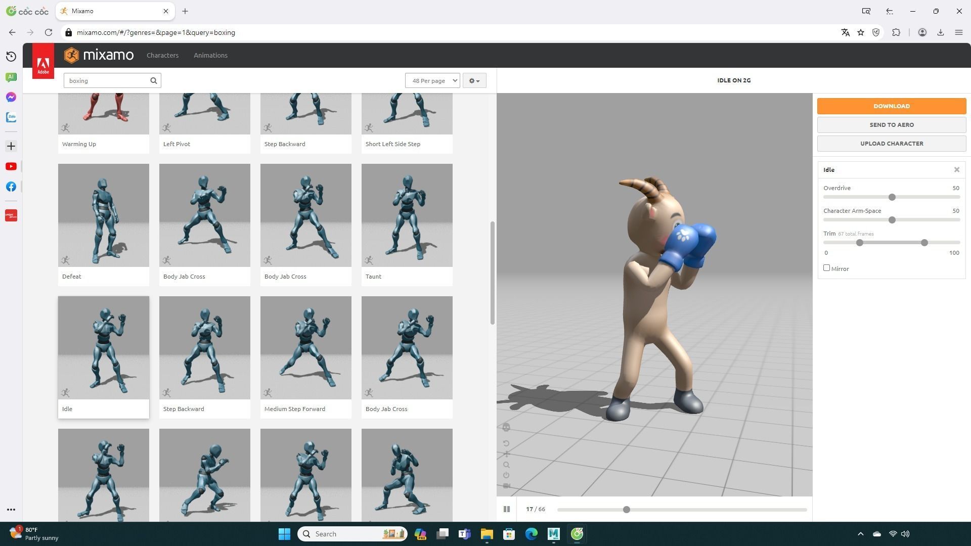 Boxing Goat Animal Animated Low-poly 3D model_1