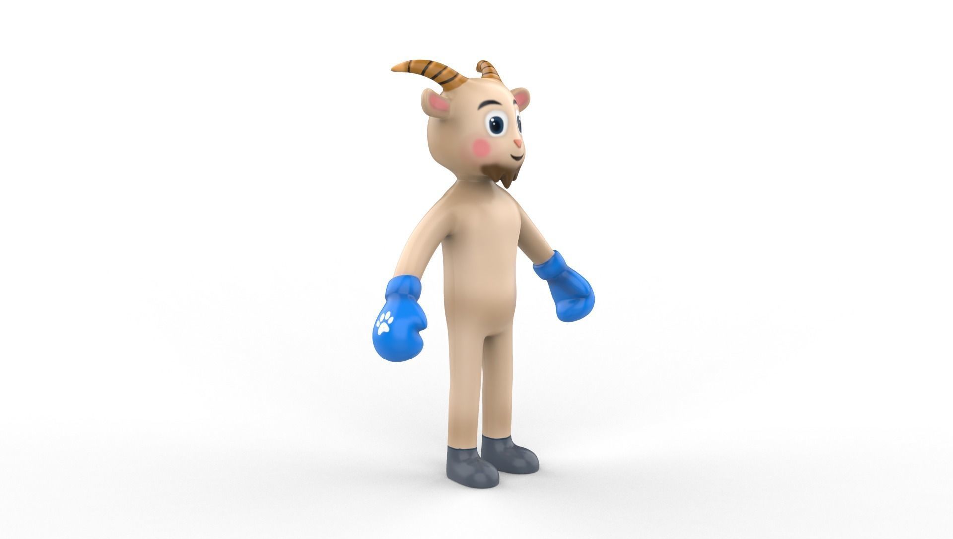 Boxing Goat Animal Animated Low-poly 3D model_22