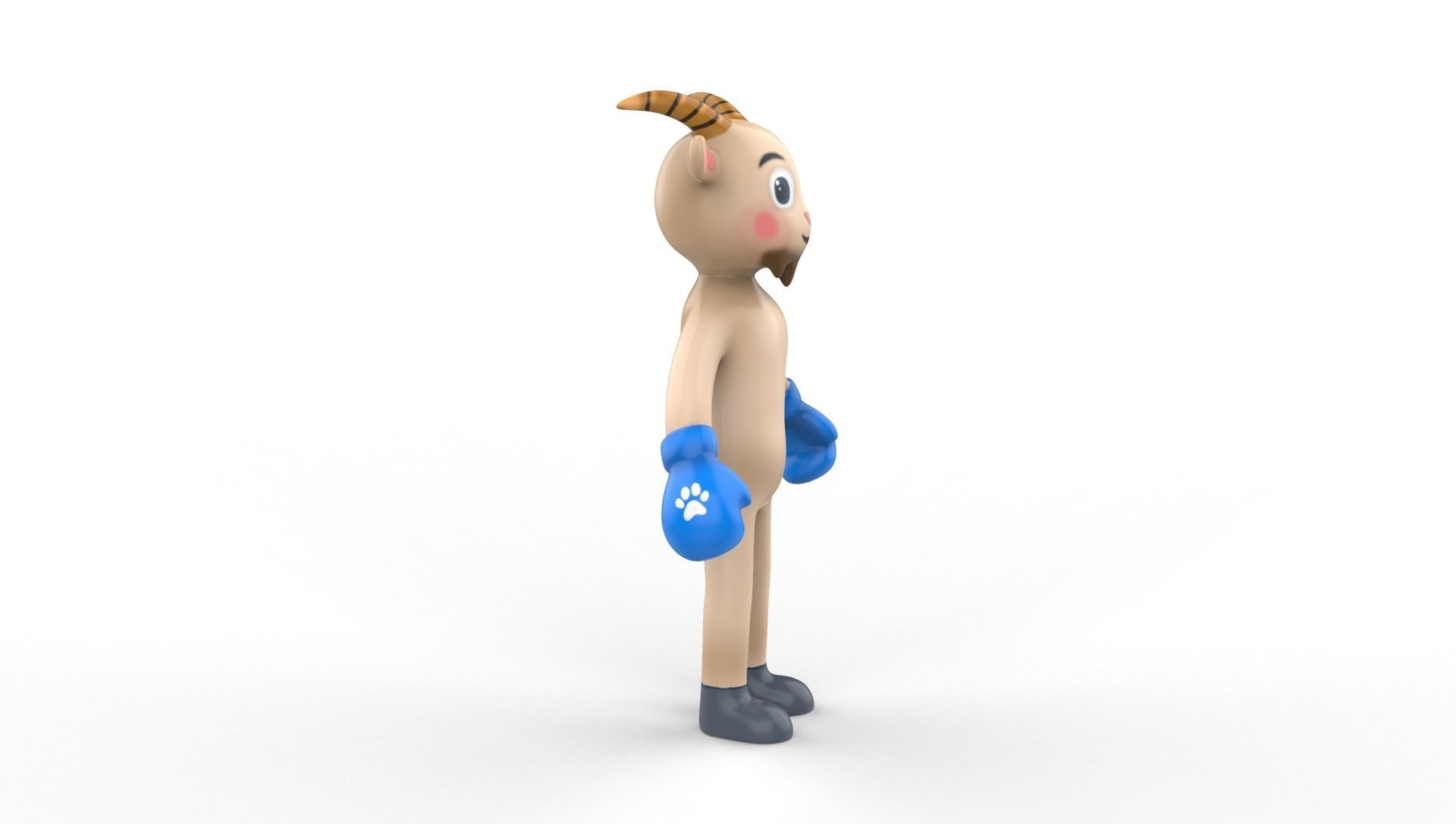 Boxing Goat Animal Animated Low-poly 3D model_21