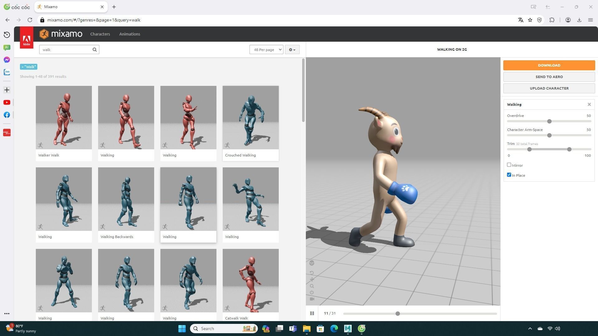 Boxing Goat Animal Animated Low-poly 3D model_5