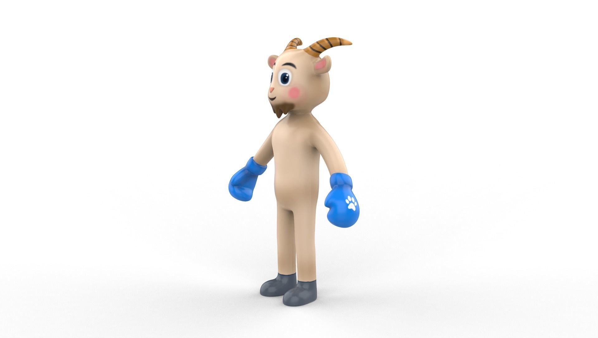 Boxing Goat Animal Animated Low-poly 3D model_12