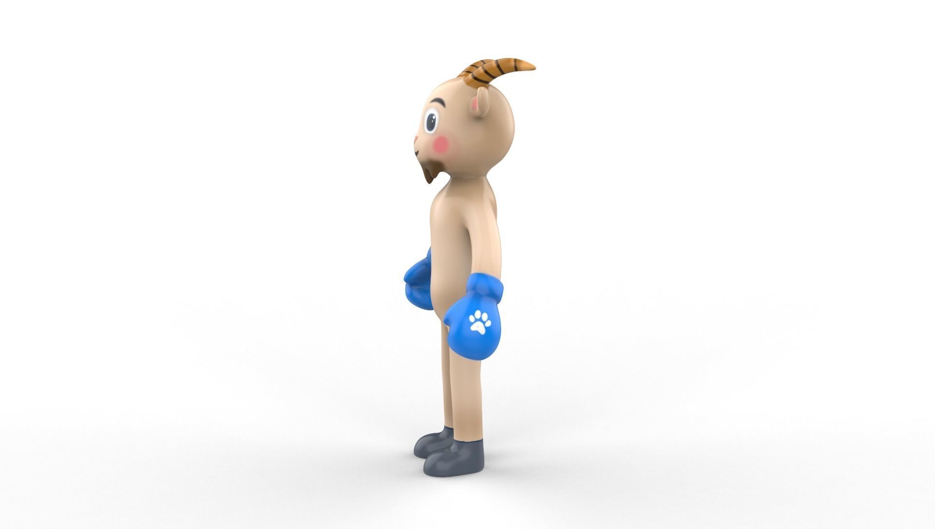 Boxing Goat Animal Animated Low-poly 3D model_13