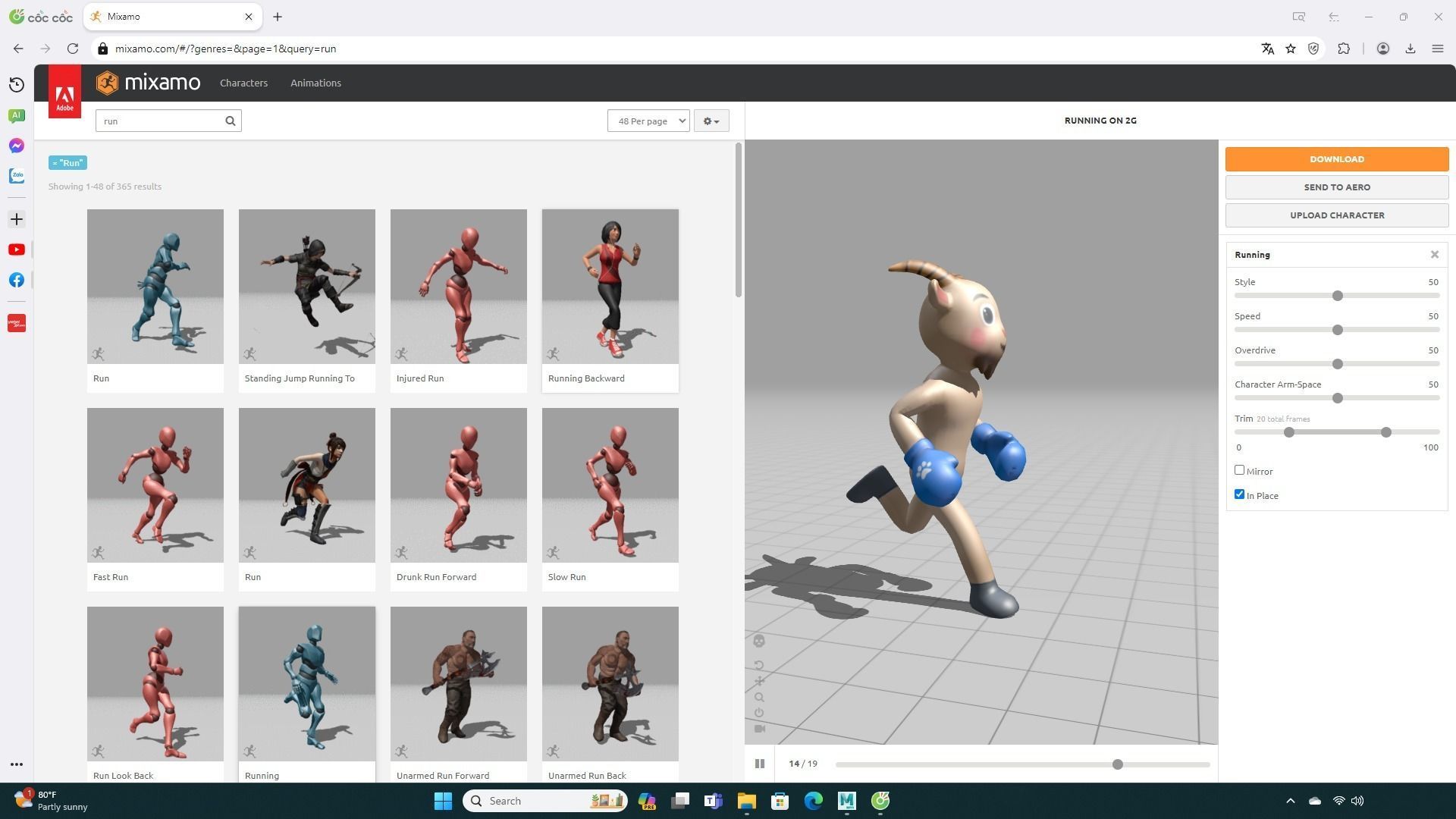 Boxing Goat Animal Animated Low-poly 3D model_4