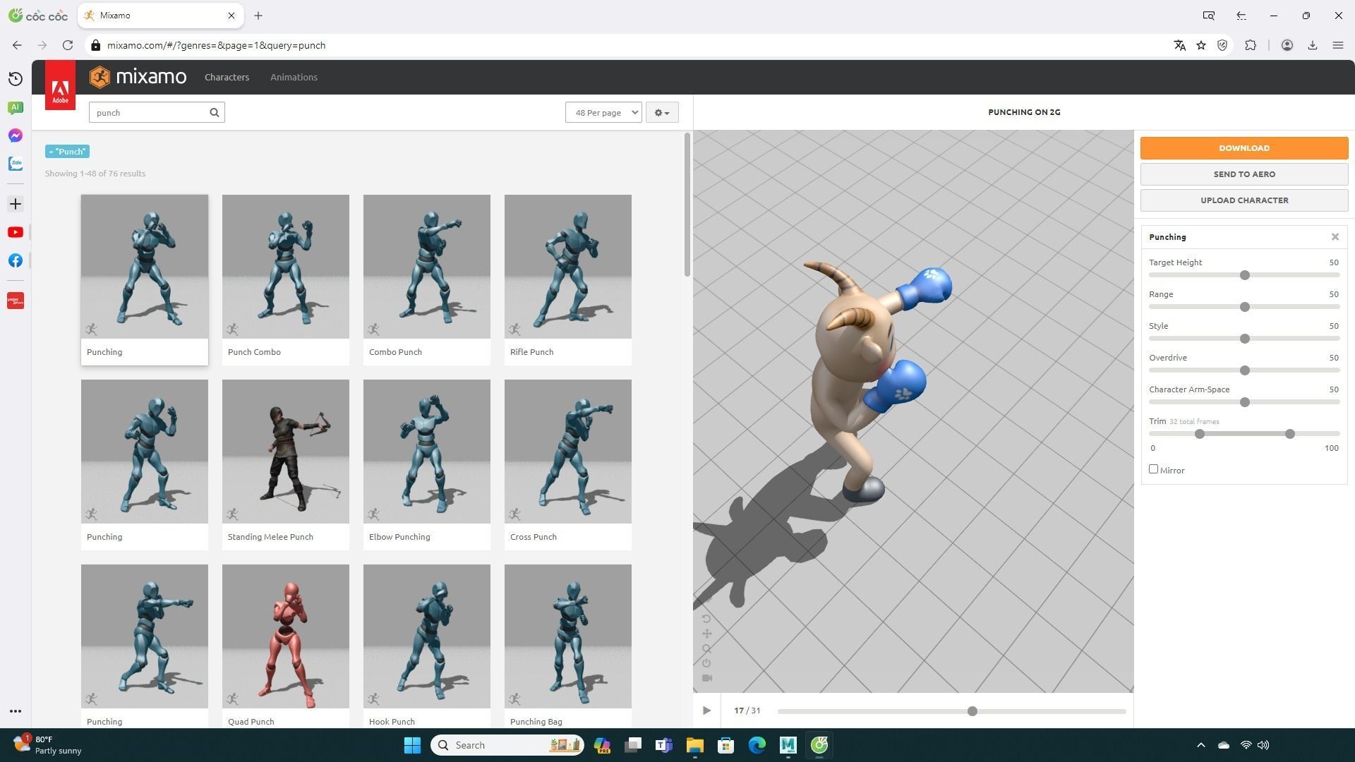 Boxing Goat Animal Animated Low-poly 3D model_2