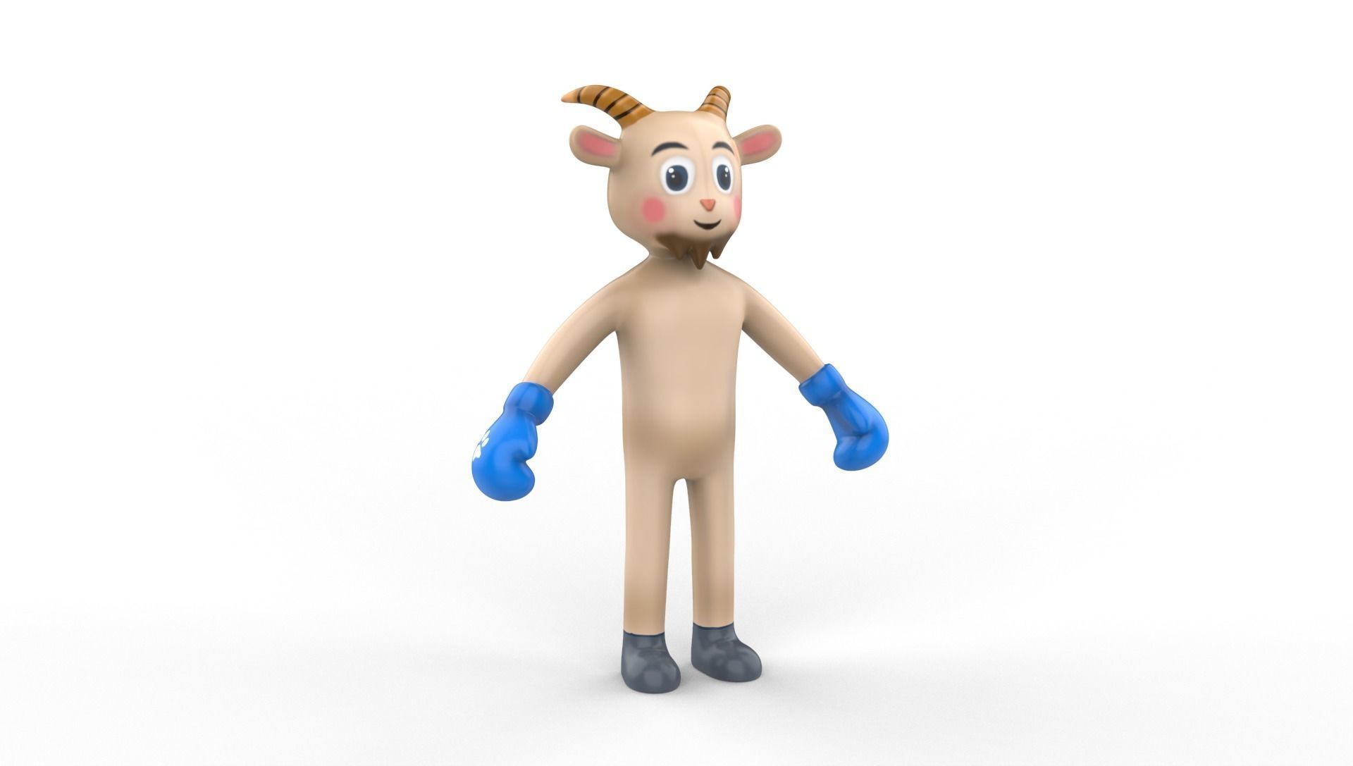 Boxing Goat Animal Animated Low-poly 3D model_23